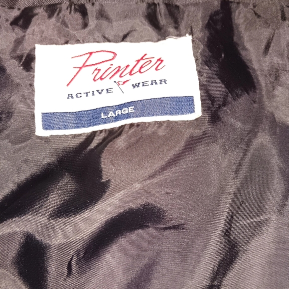 PRINTER CATCH THE WIND JACKET BY JAMES HARVEST SPORTSWEAR LARGE BLAck with hood - Picture 3 of 8